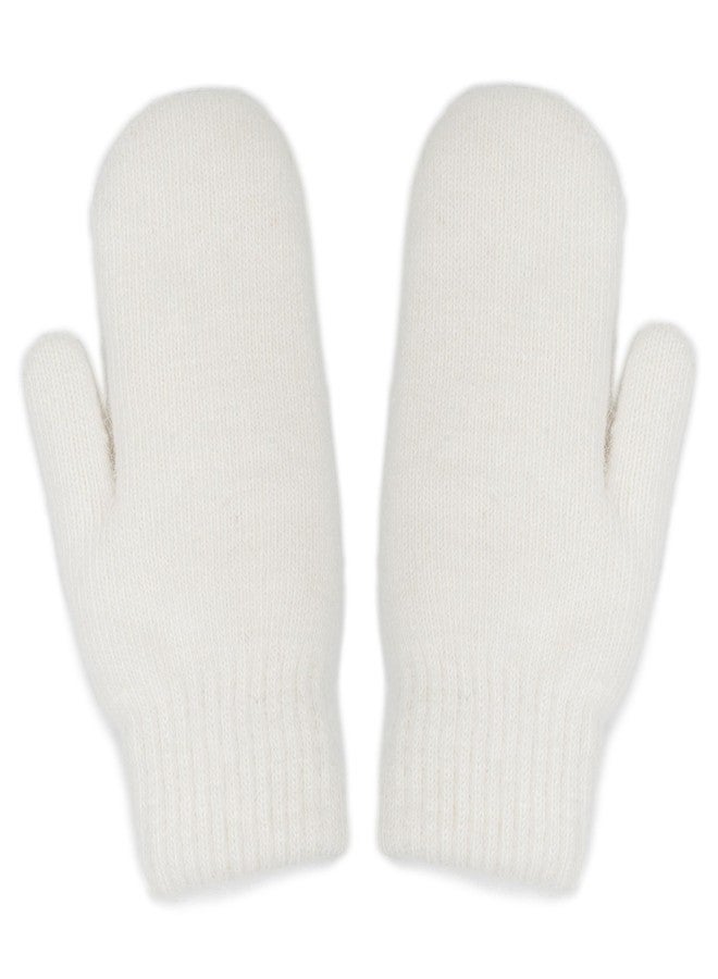 FGSS Winter Warm Mittens for Women Men - Soft Faux Rabbit Fur Mittens Elastic Cuff Fashionable Stretchy Knit Gloves Cold Weather - Image 1